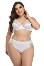 Load image into Gallery viewer, Lace Bra Brief Set Plus Size Unlined Push Up Large Size Bra+Brief