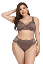 Load image into Gallery viewer, Lace Bra Brief Set Plus Size Unlined Push Up Large Size Bra+Brief