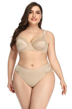 Load image into Gallery viewer, Lace Bra Brief Set Plus Size Unlined Push Up Large Size Bra+Brief