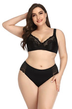 Load image into Gallery viewer, Lace Bra Brief Set Plus Size Unlined Push Up Large Size Bra+Brief