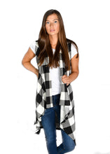Load image into Gallery viewer, Black/White Buffalo Long Vest