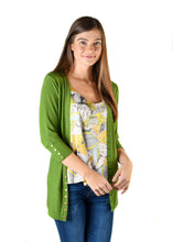 Load image into Gallery viewer, Grass Green 3/4 Snap Cardigan