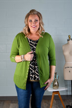 Load image into Gallery viewer, Grass Green 3/4 Snap Cardigan
