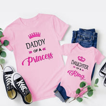 Load image into Gallery viewer, Dad Daughter Matching Letter T Shirts Baby Girl Clothes Family Look