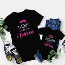 Load image into Gallery viewer, Dad Daughter Matching Letter T Shirts Baby Girl Clothes Family Look
