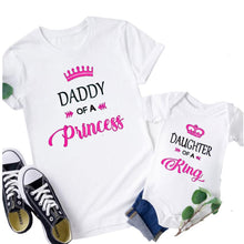 Load image into Gallery viewer, Dad Daughter Matching Letter T Shirts Baby Girl Clothes Family Look