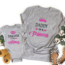 Load image into Gallery viewer, Dad Daughter Matching Letter T Shirts Baby Girl Clothes Family Look