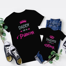 Load image into Gallery viewer, Dad Daughter Matching Letter T Shirts Baby Girl Clothes Family Look