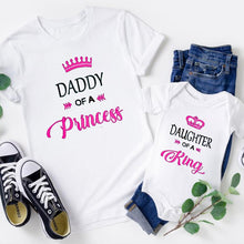 Load image into Gallery viewer, Dad Daughter Matching Letter T Shirts Baby Girl Clothes Family Look