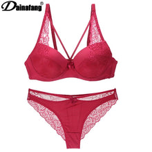 Load image into Gallery viewer, New Sexy Hollow Products Out Bras Thongs Lingerie Set BCD