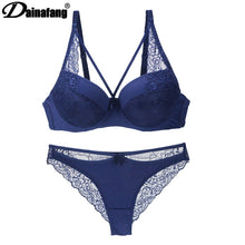 Load image into Gallery viewer, New Sexy Hollow Products Out Bras Thongs Lingerie Set BCD