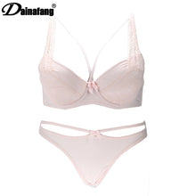 Load image into Gallery viewer, New Sexy Hollow Products Out Bras Thongs Lingerie Set BCD