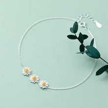 Load image into Gallery viewer, Daisy Anklets Sterling Silver Three Cute Daisy Flowers