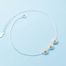 Load image into Gallery viewer, Daisy Anklets Sterling Silver Three Cute Daisy Flowers