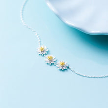Load image into Gallery viewer, Daisy Anklets Sterling Silver Three Cute Daisy Flowers
