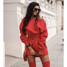 Load image into Gallery viewer, Sexy Women Mini Dress Fashion Casual O Neck High