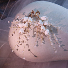 Load image into Gallery viewer, Delicate Porcelain Flower Bridal Drop Earring Wedding Accessories - Sophornlilly