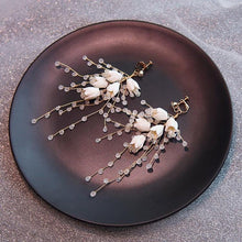 Load image into Gallery viewer, Delicate Porcelain Flower Bridal Drop Earring Wedding Accessories - Sophornlilly