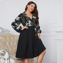 Load image into Gallery viewer, Casual V Neck Long Sleeves Dress