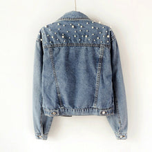 Load image into Gallery viewer, Denim Jacket Women Autumn Winter Beaded Loose Jeans Jacket Single