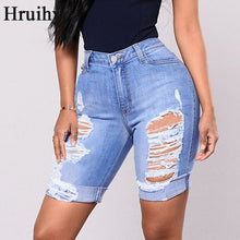 Load image into Gallery viewer, Denim Shorts Women Big Hole Skinny Personalized Shorts for Women Hot