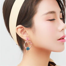 Load image into Gallery viewer, Desert Twilight Series Earrings Enamel Color Glaze Powder Blue Cactus