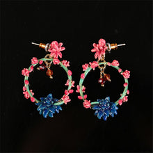 Load image into Gallery viewer, Desert Twilight Series Earrings Enamel Color Glaze Powder Blue Cactus