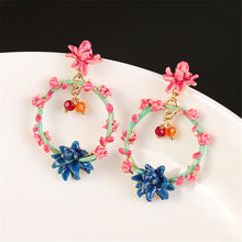 Load image into Gallery viewer, Desert Twilight Series Earrings Enamel Color Glaze Powder Blue Cactus