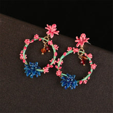 Load image into Gallery viewer, Desert Twilight Series Earrings Enamel Color Glaze Powder Blue Cactus