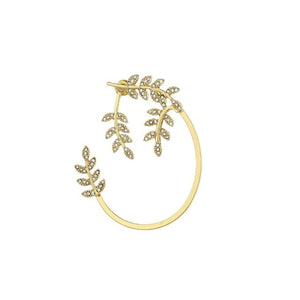 Design Sense Vine Leaf Gold Earrings