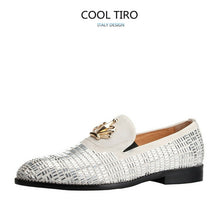 Load image into Gallery viewer, Designer Luxury Crown Rhinestone Men's Loafers Flat