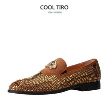 Load image into Gallery viewer, Designer Luxury Crown Rhinestone Men's Loafers Flat