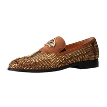 Load image into Gallery viewer, Designer Luxury Crown Rhinestone Men's Loafers Flat