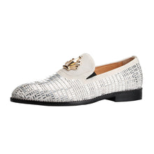 Load image into Gallery viewer, Designer Luxury Crown Rhinestone Men's Loafers Flat