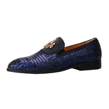 Load image into Gallery viewer, Designer Luxury Crown Rhinestone Men's Loafers Flat