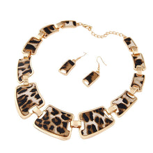 Load image into Gallery viewer, Diomedes Jewelry Set Exaggeration Fashion Gold Tone Leopard Grain
