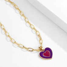 Load image into Gallery viewer, Double Layer Heart Enamel Choker Necklace