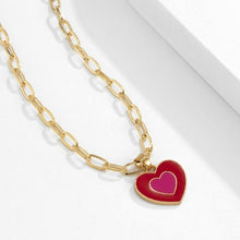 Load image into Gallery viewer, Double Layer Heart Enamel Choker Necklace