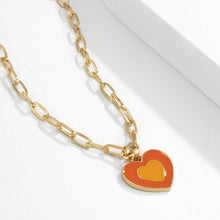 Load image into Gallery viewer, Double Layer Heart Enamel Choker Necklace