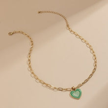 Load image into Gallery viewer, Double Layer Heart Enamel Choker Necklace