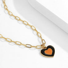 Load image into Gallery viewer, Double Layer Heart Enamel Choker Necklace