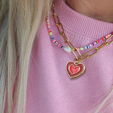 Load image into Gallery viewer, Double Layer Heart Enamel Choker Necklace