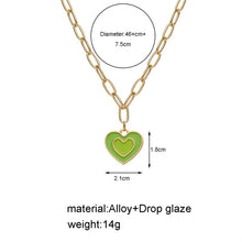 Load image into Gallery viewer, Double Layer Heart Enamel Choker Necklace