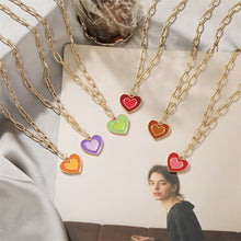 Load image into Gallery viewer, Double Layer Heart Enamel Choker Necklace