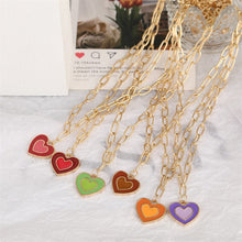 Load image into Gallery viewer, Double Layer Heart Enamel Choker Necklace