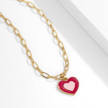 Load image into Gallery viewer, Double Layer Heart Enamel Choker Necklace