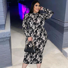 Load image into Gallery viewer, Women Clothing Zip Crew Neck Long Sleeve Dress Elegant