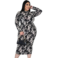 Load image into Gallery viewer, Women Clothing Zip Crew Neck Long Sleeve Dress Elegant