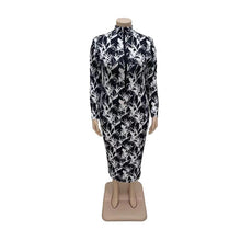 Load image into Gallery viewer, Women Clothing Zip Crew Neck Long Sleeve Dress Elegant