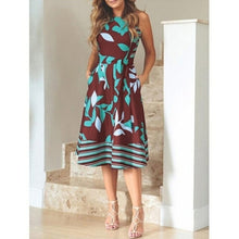 Load image into Gallery viewer, Dresses Women Summer Plus Size O Neck Sleeveless Boho Print